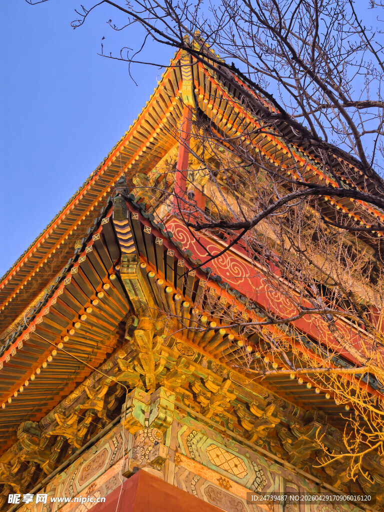 中式古建老北京的鼓楼