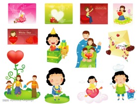 韩国情人节矢量图