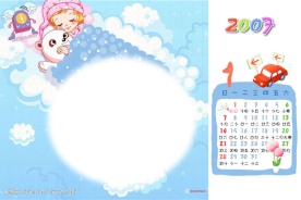 儿童PSD台历模板全年