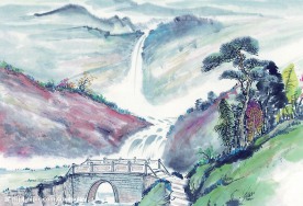 高清晰 山水 水墨画  自然景观 山水风景