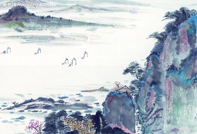 高清晰 山水 水墨画  自然景观 山水风景16