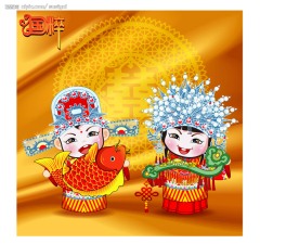 国粹－古典卡通婚礼人物