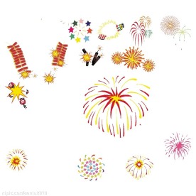 新年烟花鞭炮矢量图AI