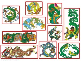 传统矢量龙纹图案71-80