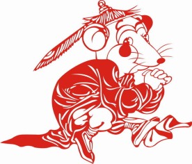 2008新春喜庆剪纸鼠矢量图3
