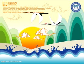 韩国新年贺卡风景