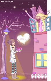 韩国情人节插画