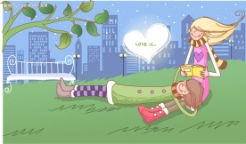 韩国情人节插画