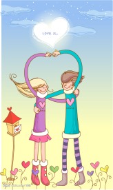 韩国情人节插画