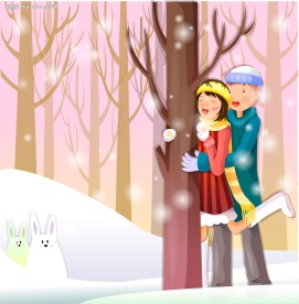 韩国情人节插画