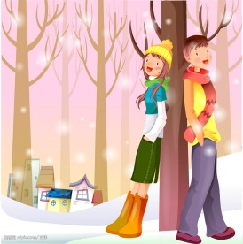 韩国情人节插画