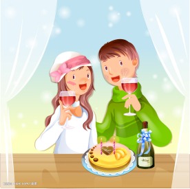 韩国情人节插画