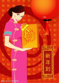 新年元旦美女拜年素材3