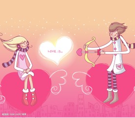 韩国情人节插画