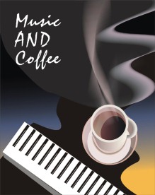 咖啡音乐插画设计