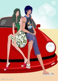 韩国情人节插画