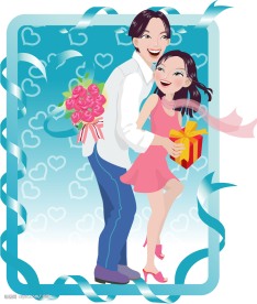 韩国情人节插画