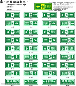 疏散指示标志矢量图