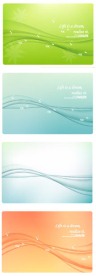 矢量 唯美 背景 绿色 桔色 底纹 曲线 线条
