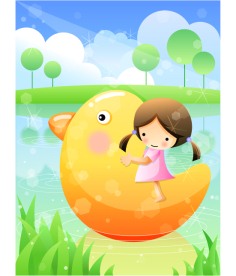 韩国儿童节矢量图