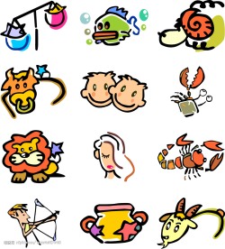 稚趣版12星座矢量图