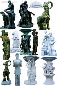 房地产雕塑集合，高精度欧式房地产PSD素材