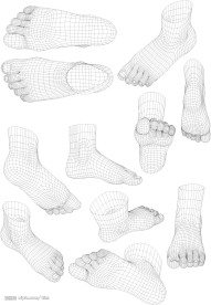 3d模型风格人脚矢量素材