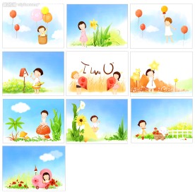 08{气球飘飘}韩国儿童模板