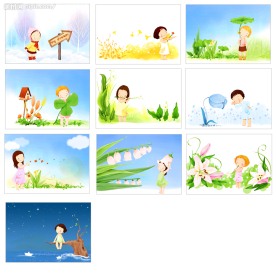 08{菏叶下的我}韩国儿童模板