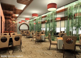 咖啡吧效果图3d模型有完整贴图