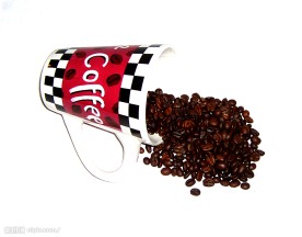 咖啡杯咖啡豆