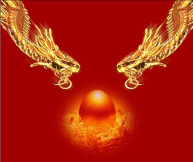 psd分层双龙戏珠素材