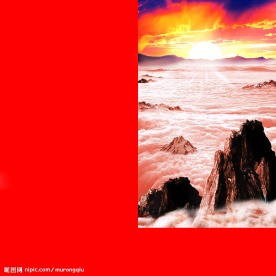 红色请柬素材-封面