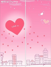 移门花纹 爱心城市