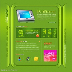 绿色风格PSD分层网页 设计 模板