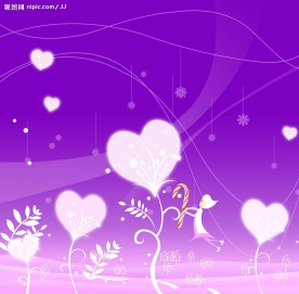 强化玻璃移门图爱心紫色