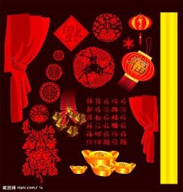 春节气氛矢量素材