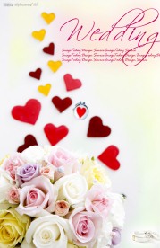 强化玻璃移门图  爱心玫瑰