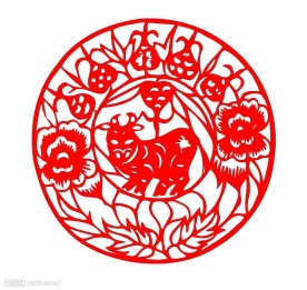 2009矢量牛剪纸