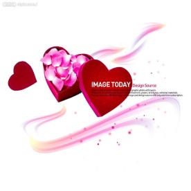 幻彩情人节爱心PSD