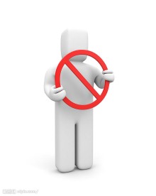 拿着禁止标志的3d小人图片