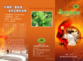 天然蚕丝被三折页宣传单正面