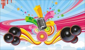 缤纷潮流音乐背景板