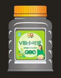 话梅糖果包装 标签 立体效果图2