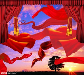 喜庆开业祝贺用红绸彩带