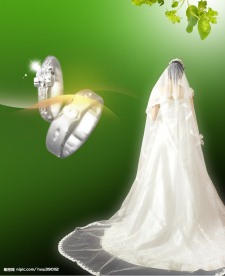 绿色唯美婚纱照片