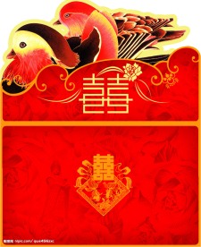 传统的鸳鸯请帖设计