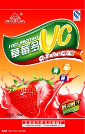 草莓多饮料包装设计