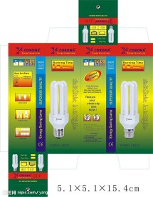 3U形灯的彩盒包装设计图