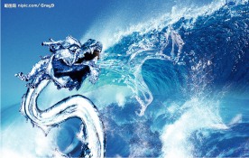 海 波涛汹涌 海龙 水龙 蛟龙出海